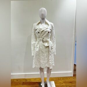White floral Michael kors trench coat